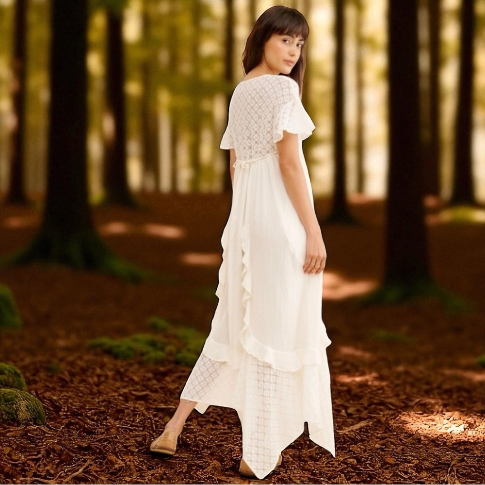 Free People Bring The Romance Midi Dress in White - Picture 5 of 6